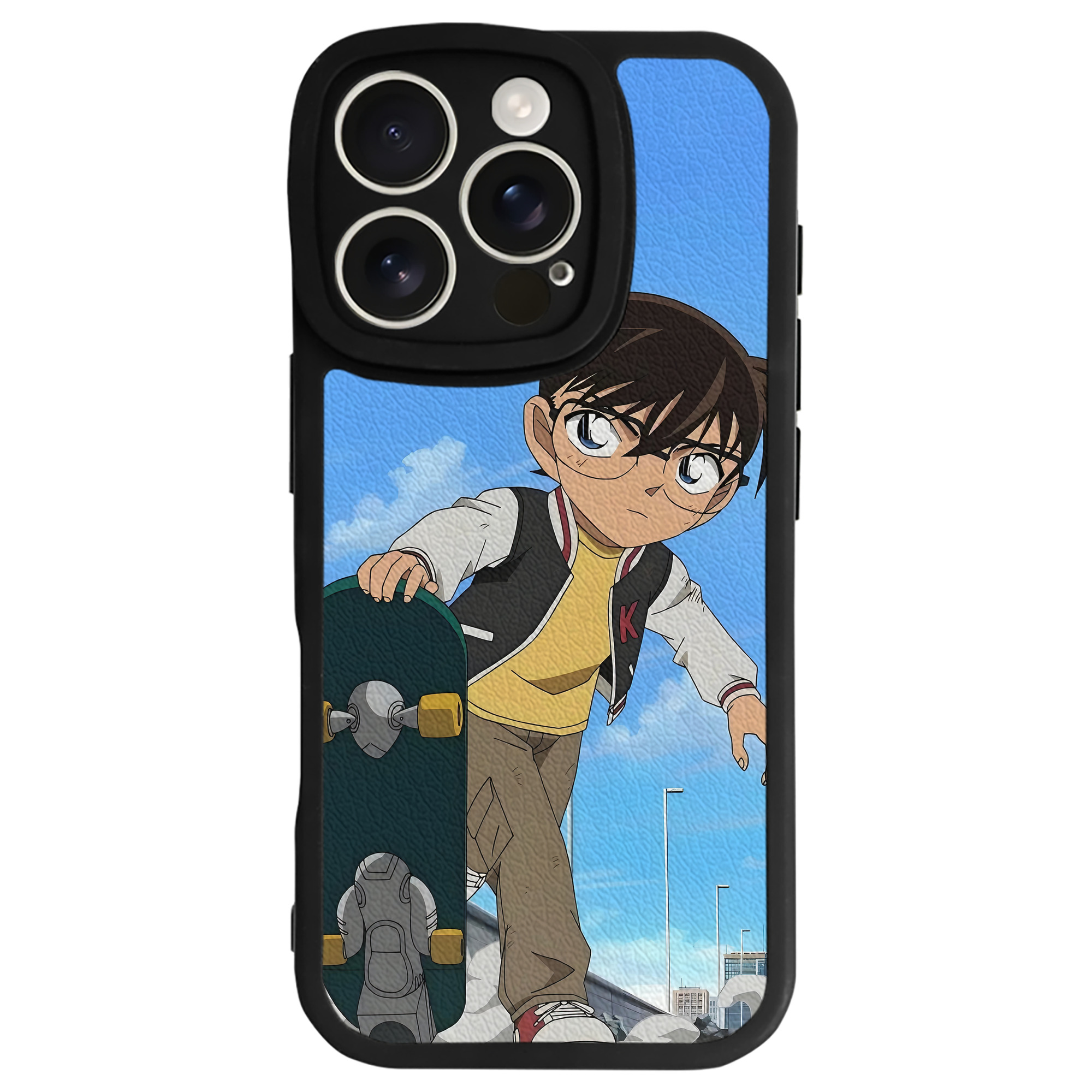 （画像用） 名探偵コナン Detective Conan 【iPhone 16シリーズ対応】シリコンスマホケース（レザー調） 材質：シリコン